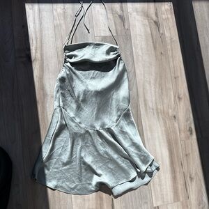 Free People open back satin mini dress l